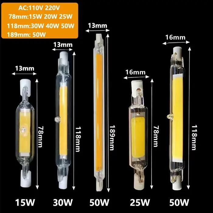 Ampoule COB en Tube de verre LED R7S