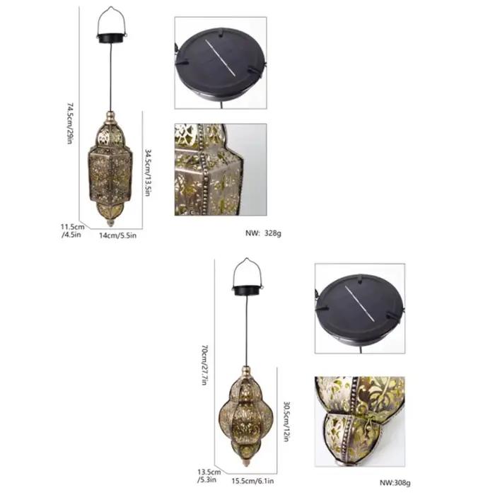 Lanterne solaire marocaine dorée avec fer forgé pour éclairage durable et ambiance chaleureuse occasions spéciales et soirées d'anniversaire