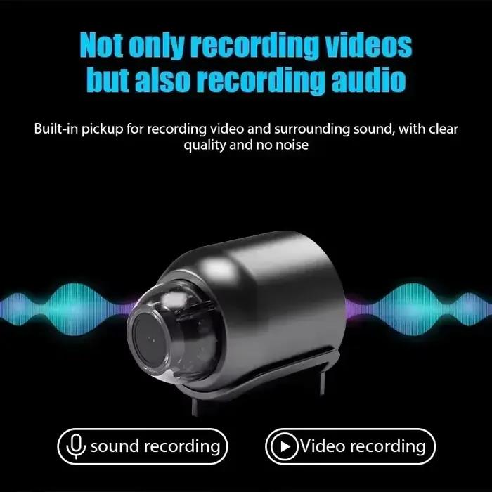 Mini caméra de surveillance 1080P avec vision nocturne et détection de mouvement pour la sécurité à domicile et extérieure