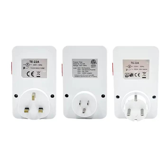 Interrupteur minuterie intelligent pour contrôle automatique de 24 heures, adaptable à prises européennes, britanniques et américaines, avec programmation de 48 séquences, pour une maison plus économe en énergie et pratique