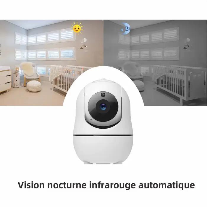 Moniteur Vidéo pour Bébé avec Caméra et Audio, Zoom 4X, Batterie 22 Heures, Portée de 1000 Pieds, Capteur de Température, Berceuse, Occasions Spéciales Pour Parents Nouveaux