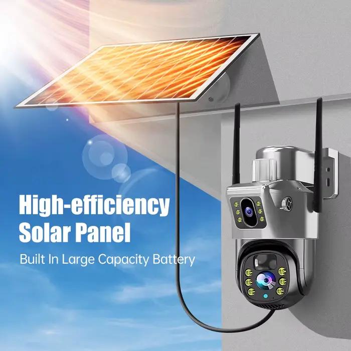4K 8MP caméra solaire WiFi extérieure double écran