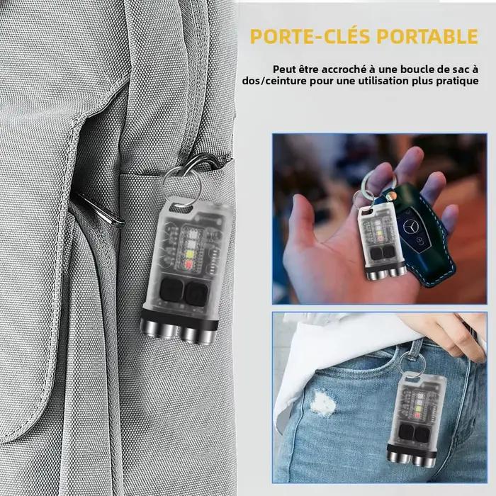 BORUiT V3 UV LED EDC porte-clés lampe de poche type-c