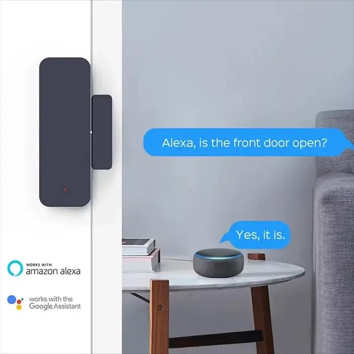 Zigbee Wifi porte fenêtre capteur d'entrée sécurité antivol alarme magnétique vie intelligente Compatible avec Alexa Google Home Tuya