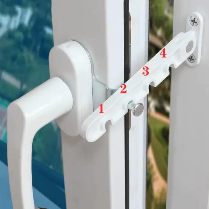 Verrouillage de sécurité pour fenêtres 4 angles réglables bébé enfant sécurité protection anti-vent chambre salon office école hospitalière hôtelier cadeau naissance nouveau-né