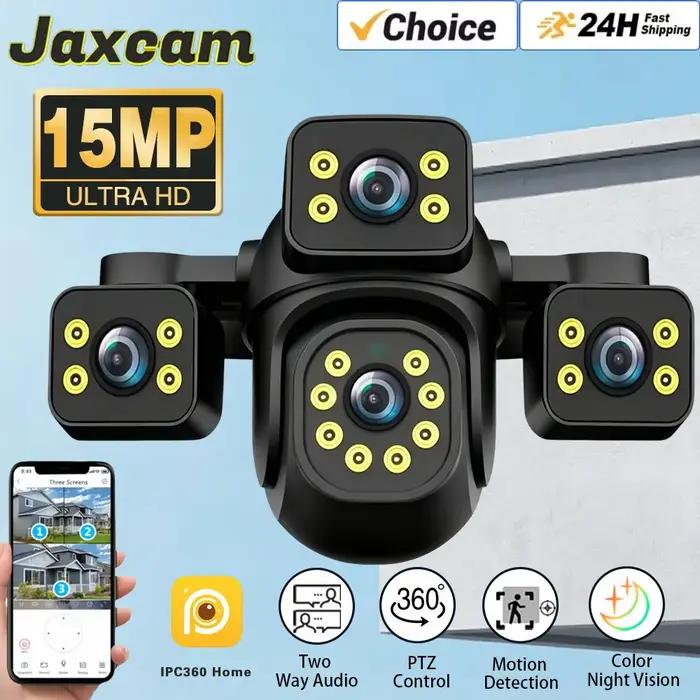 Caméra IP IPC360 Home 15MP Triple Objectif Sécurité Extérieure Intérieure Vision Nocturne Colleur à Fixer Surveillance Professionnelle Occasions Spéciales