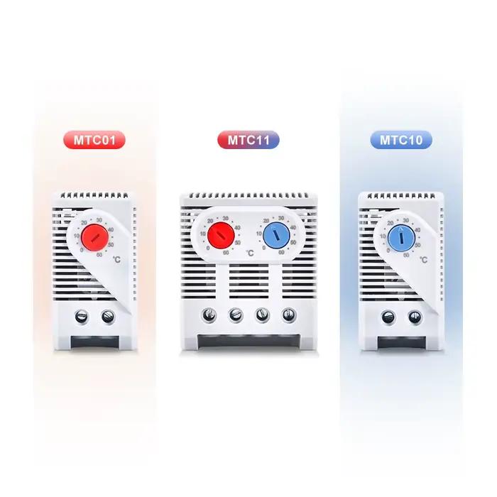 Thermostat d'armoire NC réglable avec contrôle de vitesse du ventilateur pour contrôle de chauffage et déshumidification occasionnelle à installer facilement