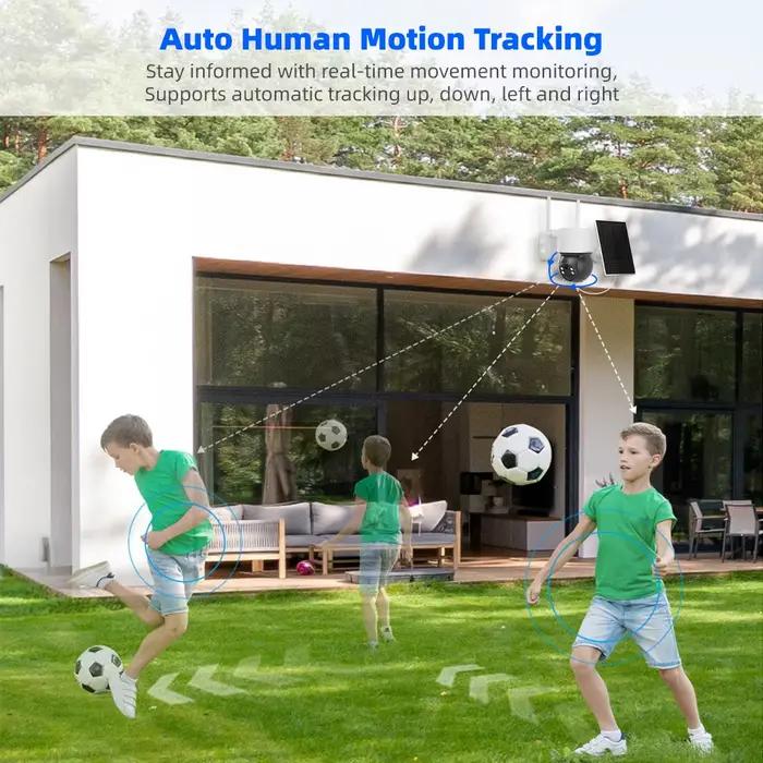 Tuya Smart Life APP 3MP WiFi batterie solaire suivi automatique de mouvement PIR Surveillance sécurité extérieure PTZ couleur caméra de Vision nocturne