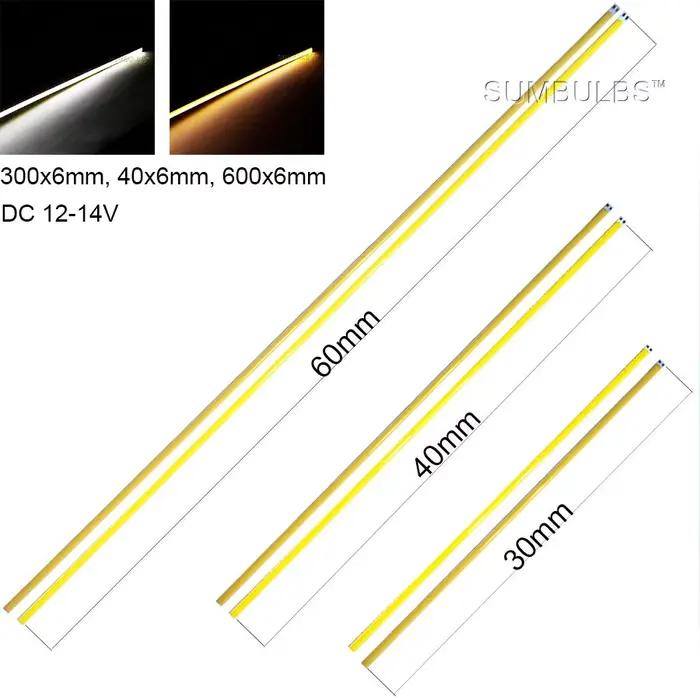 Sumbulbs – Source de lumière LED COB 12V, 2W-200W, barre lumineuse ronde de couleur blanche, rouge, bleue, puce de lampe à monter soi-même