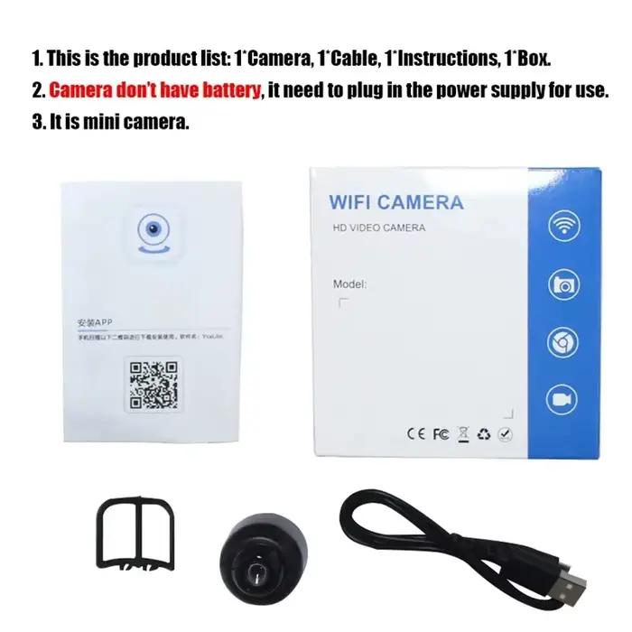 1080P HD Mini caméra WiFi sans fil HD Vision nocturne