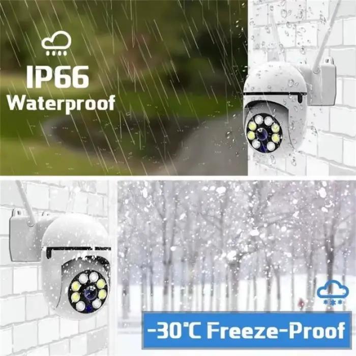 Caméra de Surveillance Wifi 8MP HD pour Maison et Bureau avec Suivi Humain par IA, Vision Nocturne Couleur et Protection contre les Intempéries IP66