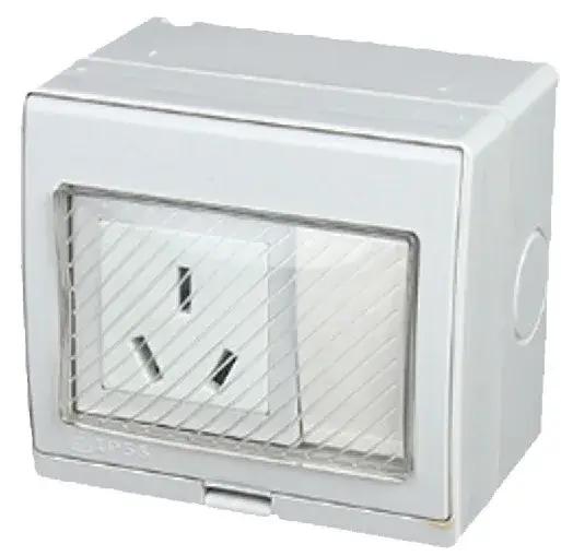 Prise murale étanche AU, 16a, 250V, 1 voie, IP55, extérieur, anti-éclaboussures, Anti-UV, montée en Surface, australie, nouvelle-zélande