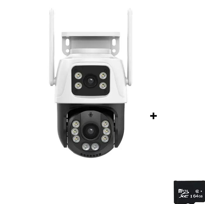 Caméra Uzoom 12MP 6K WiFi avec zoom 8x et double écran pour suivi automatique et détection humaine sécurité extérieure intérieure surveillance nocturne résistante aux intempéries