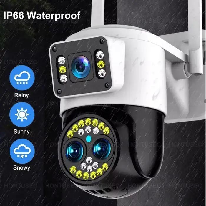 Yoosee 4K 8MP trois objectifs double écrans 10X Zoom optique extérieur étanche suivi automatique couleur Vision nocturne caméras de Surveillance