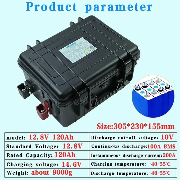 Batterie LiFePO4 12, 8V 30Ah 50Ah 100Ah 120Ah 150Ah avec Bluetooth intégré