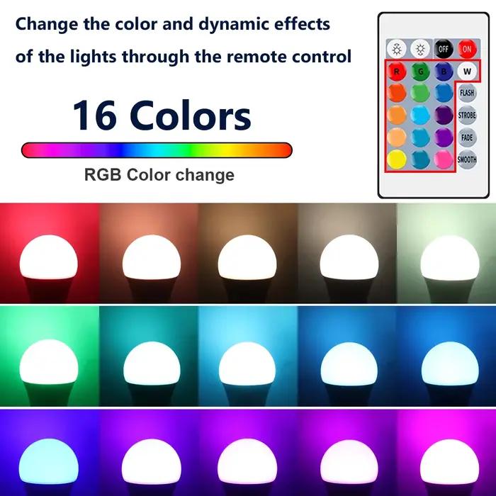 1-10 pièces Super lumineux 20W RGB LED ampoule lampe 24 touches télécommande réglable AC220V changement coloré pour chambre salon maison