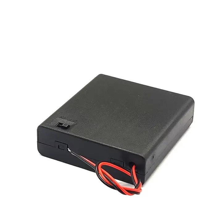 Boîte de stockage de batteries pour piles AA 1/2/3/4 avec interrupteur et couvercle à vis pour rangement pratique et alimentation stable usage quotidien et cadeau idéal