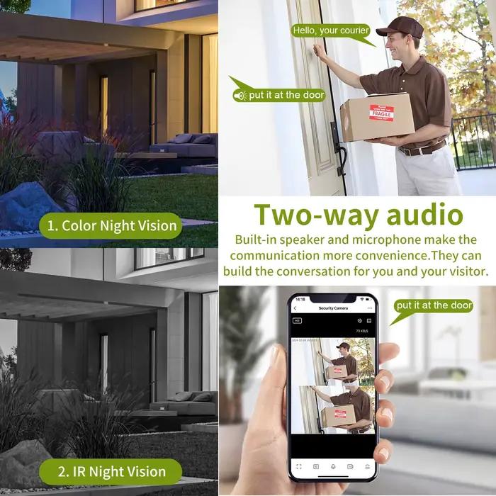 WOUWON double objectif Onvif étanche extérieure WiFi caméra IP 8MP Tuya Smartlife App