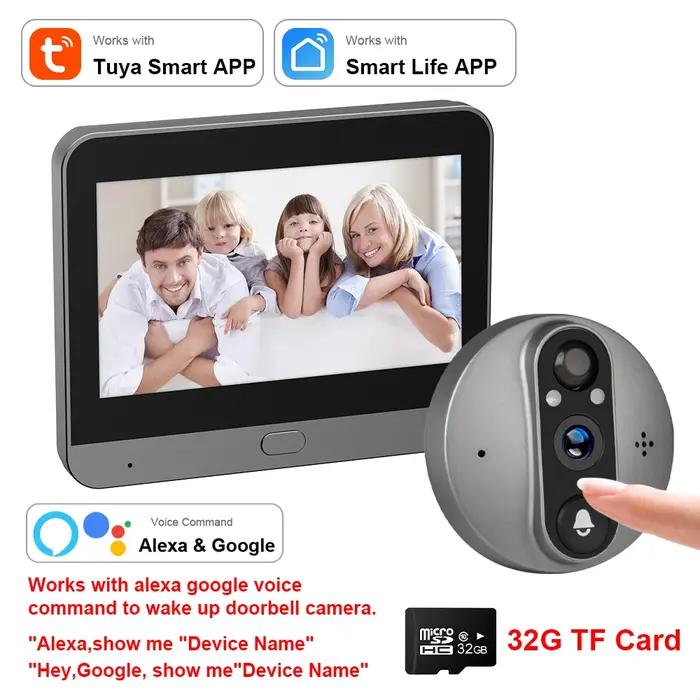 3MP Tuya Smart Peephole avec caméra infrarouge