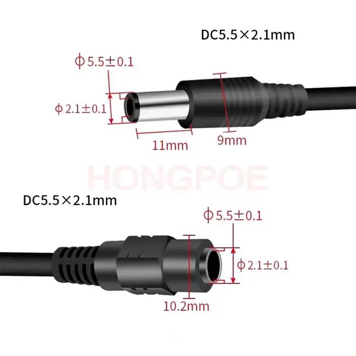 Câble séparateur d'alimentation cc 5.5x2.1mm 1 à 2/3/4/5/6/8 voies