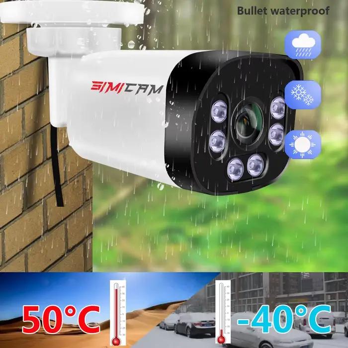 Caméra SIMICAM 4K Poe avec Audio 48V POE/DC 12V 4MP/5MP/8MP Super HD Vision nocturne infrarouge Surveillance vidéo balle pour Nvr