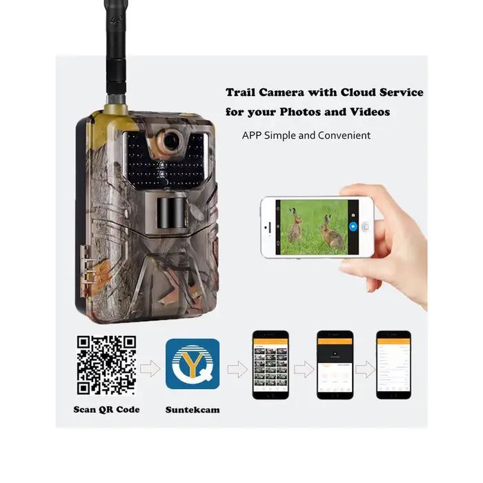 Caméra de chasse Suntek HC900PRO 4K 30MP 4G Cloud avec contrôle par application et vidéo en direct pour observation et surveillance de la nature
