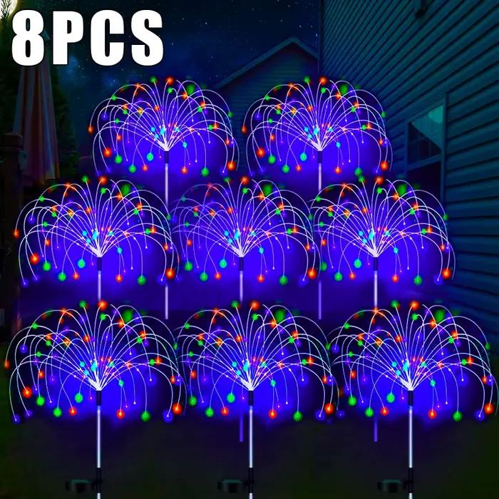 LED feu d'artifice solaire lampe extérieure jardin décor voie fée lumières étanche noël cour balcon