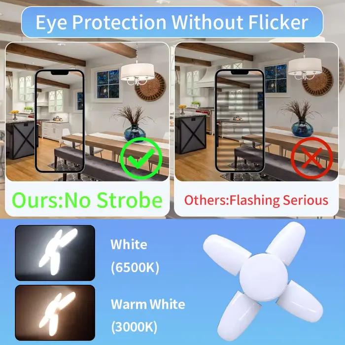 Ampoule LED en forme d'éventail E27 lampe à LED pliable 220V 110V 40 LED ampoules pour la maison plafonnier entrepôt Garage lumière blanc chaud
