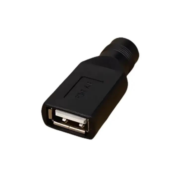 Prise femelle vers USB 2.0 prise mâle/prise femelle 5V DC fiches d'alimentation connecteur adaptateur ordinateur portable 5.5*2.1mm couleur noire