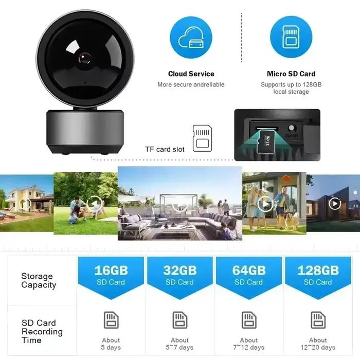 Caméra de surveillance vidéo WiFi PEGATAH 5MP avec vision nocturne
