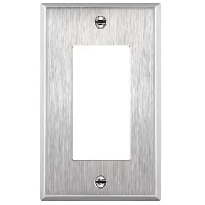 Cache-prise décoratif en acier inoxydable pour interrupteurs et prises, plaque murale résistante à l