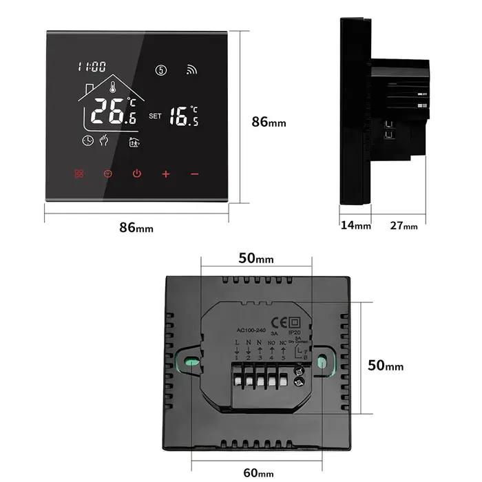 MINCO HEAT M4A Thermostat au sol chaud Tuya WiFi 3A 16A chaudière à gaz électrique/contrôleur de température de chauffage de l'eau 1 PC