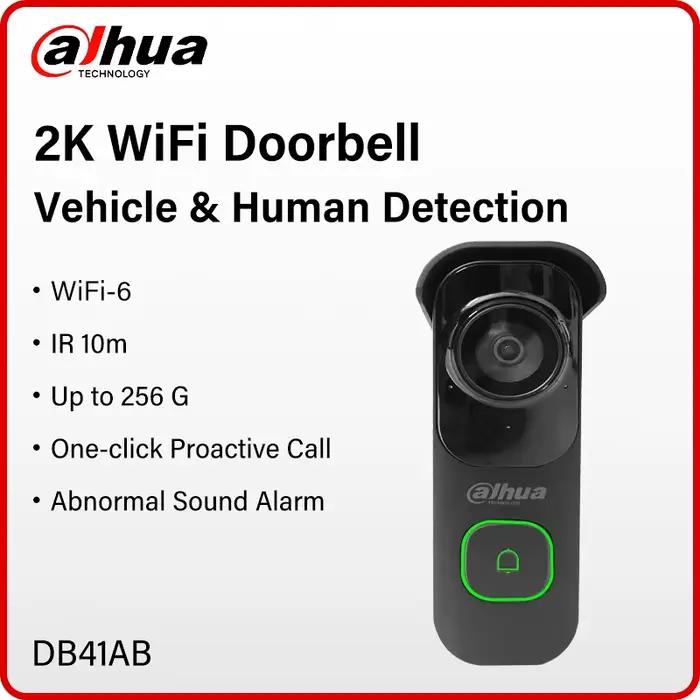 Dahua 4MP WiFi interphone vidéo Ai détection humaine et de véhicule sonnette alarme sonore anormale 2K Vision nocturne