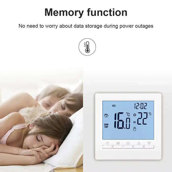 Thermostat Intelligent de Four Mural avec Affichage LCD Programmable Hebdomadaire Pour Chauffage Durables Occasions Spéciales