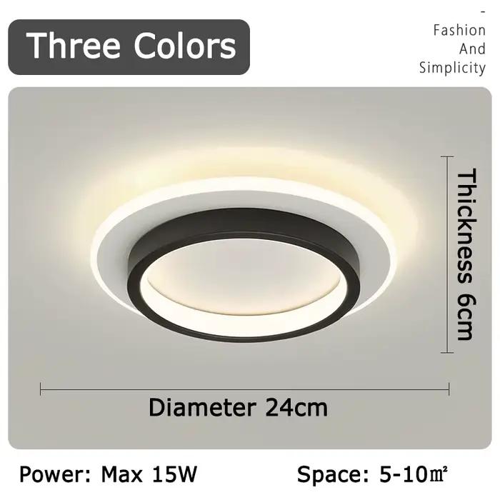 LED allée plafonniers trois couleurs lampe moderne LED plafond lustre balcon entrée escalier décor à