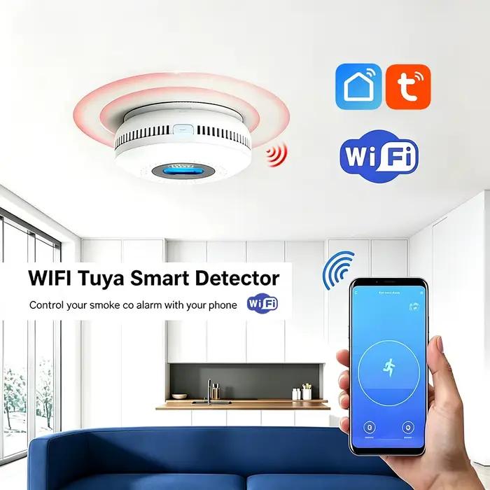 Détecteur de fumée et de monoxyde de carbone Wifi Tuya 2-en-1
