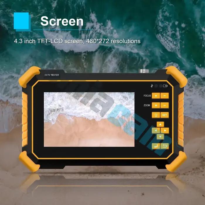 Testeur de caméra coaxiale HD 4K 4.3 pouces avec écran TFT-LCD pour installation de caméras sécuritaires analogiques et numériques compatibles avec 8MP CVI TVI AHD occasions professionnelles