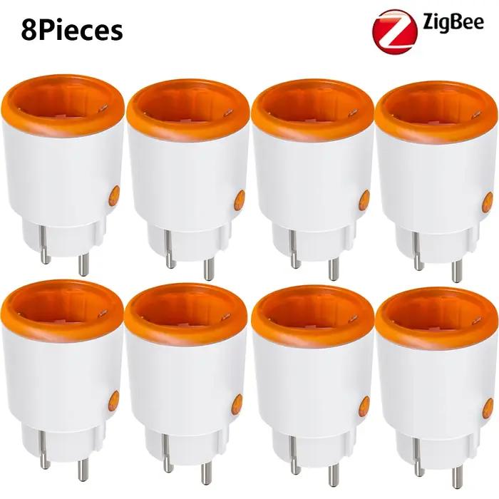 Prise intelligente Zigbee 16A EU avec fonction de surveillance de la puissance, commande vocale et synchronisation pour maison connectée utilisant HomeKit, Alexa, Google Home et Yandex