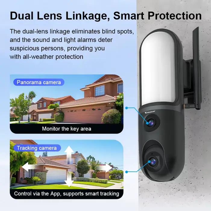 Vstarcam FC4 o-kam APP 6MP projecteur couleur double lentille IP dôme caméra pour cour lampadaire AI détection humanoïde Monito