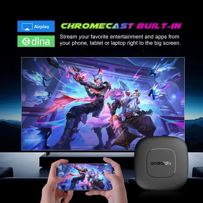 Boîtier TV Home Cinéma Intelligent T1 Android 16 RK3518 8G128G avec Assistant Vocal Netflix Streaming 8K HDR10+ et Bluetooth 5.4 pour divertissement familial