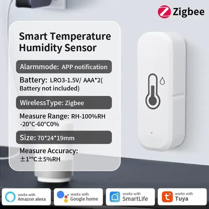 Capteur de température et d'humidité ZigBee 3.0, moniteur d'intérieur en temps réel pour maison inte