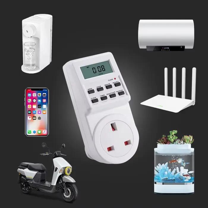 Minuterie numérique d'intérieur programmable 24 heures pour lumière d'aquarium lampe et cuisine avec réglages 6 jours et modes été hiver