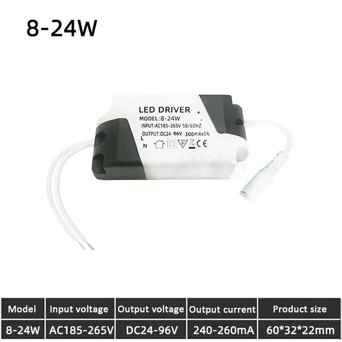 Pilote LED AC 85V-265V à DC 24V 8-24W