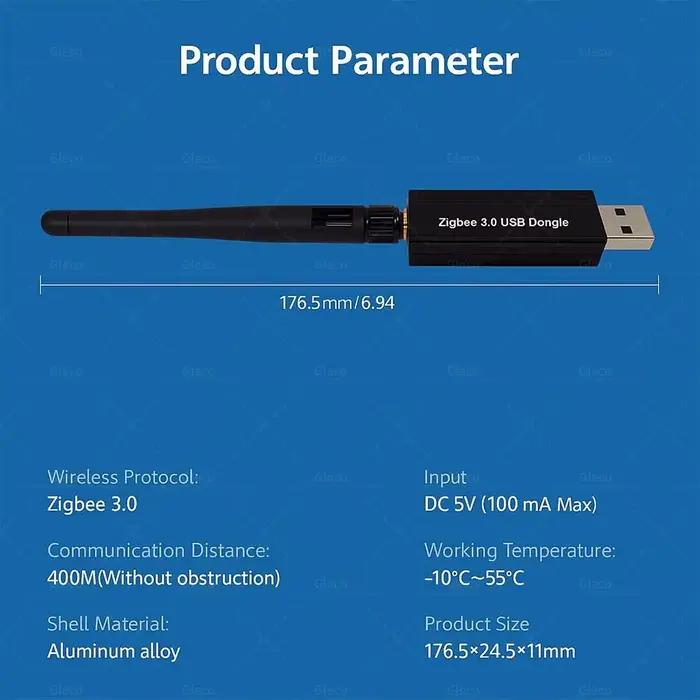 Zigbee 3.0 USB Dongle avec antenne maison intelligente sans fil universel