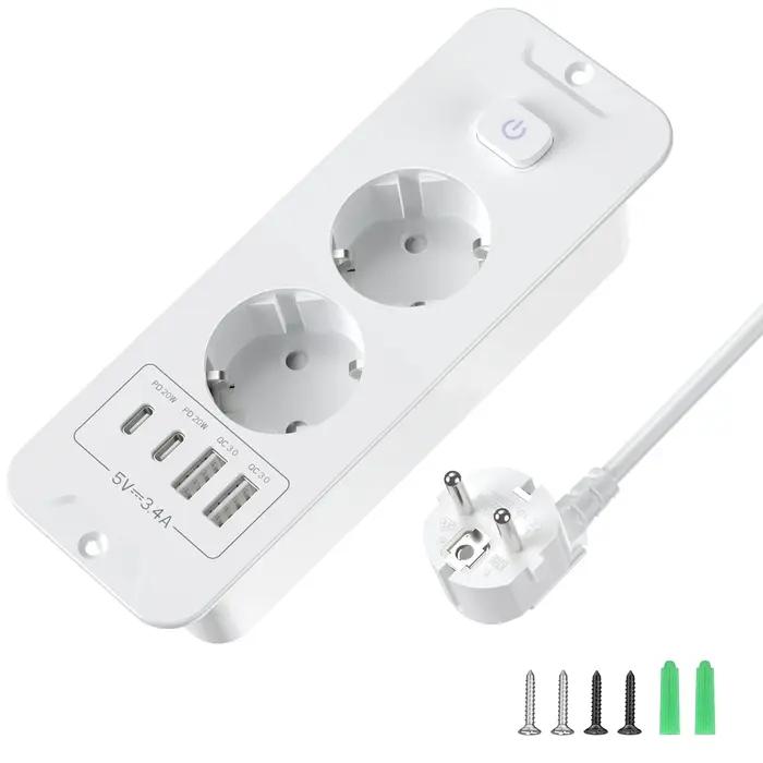Multiprise de bureau intégrée avec USB et Type-C pour un espace de travail organisé et sécurisé à offrir pour bureau personnel ou professionnel