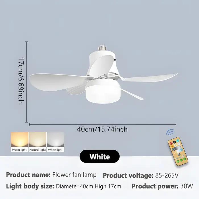Ventilateur de plafond à douille avec télécommande
