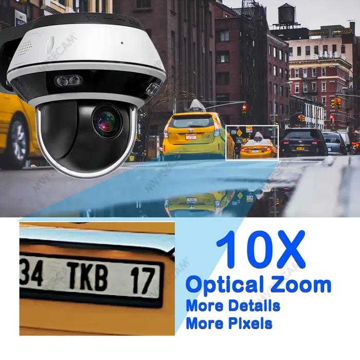 Caméra IP de sécurité POE optique 10X pour maison 4K 8MP iCSee caméras de Surveillance extérieure PTZ