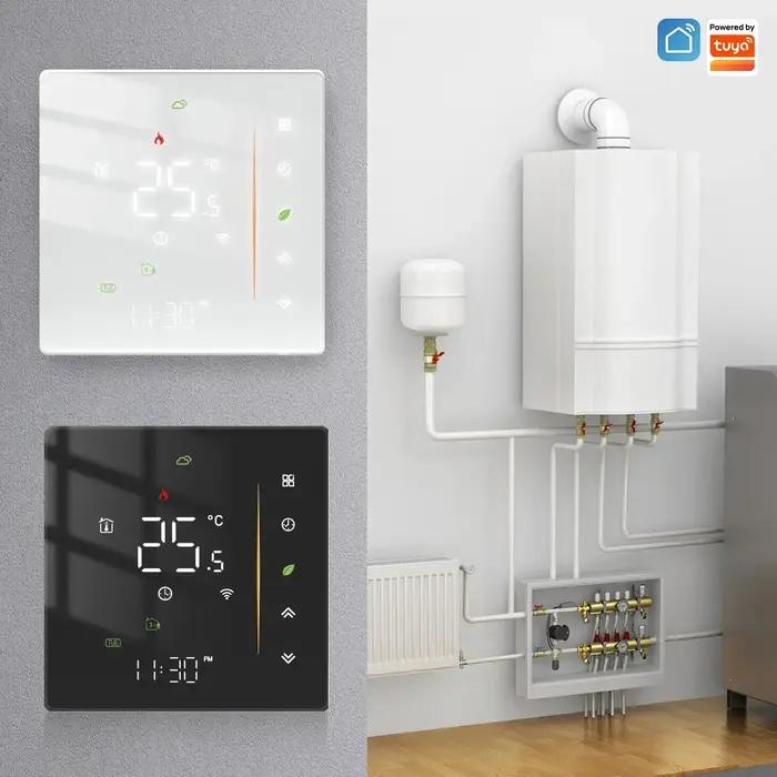 MOES Thermostat WiFi sans fil régulateur de température ambiante d'eau/chauffage électrique au sol chaudière à gaz humidité Tuya Alexa Google