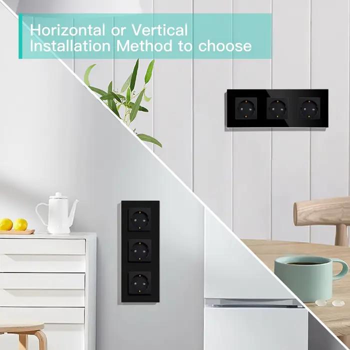 BSEED prise en verre ue simple avec prises murales USB