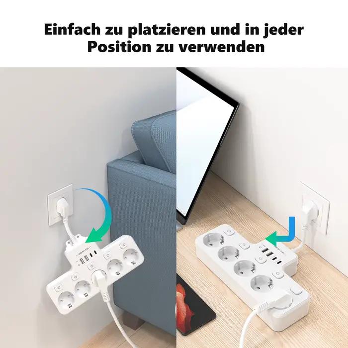 Multiprise EU avec interrupteur pour la maison